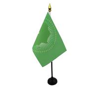 AZ FLAG - Mini Drapeau Union Africaine De Table - 15x10 cm - Drapeau Africain De Bureau 100% Polyester Avec Hampe Pointe Dorée 25cm