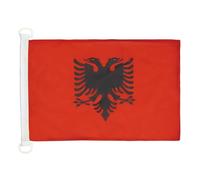 AZ FLAG Pavillon Albanie 45x30 cm Albanais Maille Bloquée Anneaux Plastique