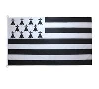 AZ FLAG Pavillon Bretagne 150x90 cm Breton Maille Bloquée Anneaux Plastique | Usage extérieur et nautique Pavillon nautique résistant aux intempéries avec coutures doubles et bords renforcés