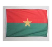 AZ FLAG Pavillon Burkina Faso 90x60 cm Maille Bloquée Anneaux Plastique | Usage extérieur et nautique Pavillon nautique burkinabais résistant aux intempéries avec coutures doubles et bords renforcés