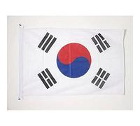 AZ FLAG Pavillon Corée du Sud 90x60 cm Maille Bloquée Anneaux Plastique | Usage extérieur et nautique Pavillon nautique coréen 대한민국 résistant aux intempéries avec coutures doubles et bords renforcés