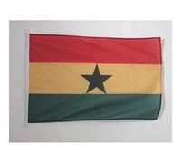 AZ FLAG Pavillon Ghana 90x60 cm Ghanéen Maille Bloquée Anneaux Plastique | Usage extérieur et nautique Pavillon nautique résistant aux intempéries avec coutures doubles et bords renforcés