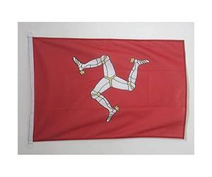 AZ FLAG Pavillon Ile de Man 90x60 cm Maille Bloquée Anneaux Plastique | Usage extérieur et nautique Pavillon nautique anglais Isle of Man avec anneaux en plastique polyester maille
