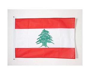 AZ FLAG Pavillon Liban 150x90 cm Libanais Maille Bloquée Anneaux Plastique | Usage extérieur et nautique Pavillon nautique لبنان résistant aux intempéries avec coutures doubles et bords renforcés