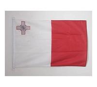 AZ FLAG Pavillon Malte 90x60 cm Maltais Maille Bloquée Anneaux Plastique | Usage extérieur et nautique Pavillon nautique résistant aux intempéries avec coutures doubles et bords renforcés