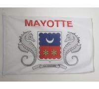 AZ FLAG Pavillon Mayotte 90x60 cm Mahorais Maille Bloquée Anneaux Plastique | Usage extérieur et nautique Pavillon nautique résistant aux intempéries avec coutures doubles et bords renforcés