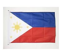AZ FLAG Pavillon Philippines 150x90 cm Maille Bloquée Anneaux Plastique | Usage extérieur et nautique Pavillon nautique résistant aux intempéries avec coutures doubles et bords renforcés