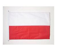 AZ FLAG Pavillon Pologne 90x60 cm Polonais Maille Bloquée Anneaux Plastique | Usage extérieur et nautique Pavillon nautique Polska résistant aux intempéries avec coutures doubles et bords renforcés