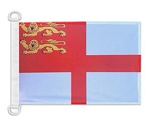 AZ FLAG Pavillon Sercq 45x30 cm Maille Bloquée Anneaux Plastique | Usage extérieur et nautique Pavillon nautique de l'Í®le Anglo-Normande de Sark avec anneaux en plastique polyester maille