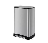 Az4bC5d6 Cuisine Poubelle de cuisine en acier inoxydable, maison, salon, toilettes, salle bains, bureau, Type à pédale avec couvercle, grande capacité Poubelle Recyclage(Silver,13L)