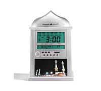 Azan MosquéE PrièRe Horloge MosquéE Islamique Azan Calendrier PrièRe Musulmane Horloge Murale Alarme Ramadan DéCor à la Maison Argent