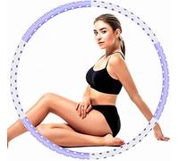 Azanaz Cerceau Hula Hoop Fitness Adulte, 1-5kg Pondéré Hula Hoop Acier Inoxydable 6 Sections Demontable Mousse de Coton Epaisse Massage Exercice Indolore, Comprend Une Bande de résistance