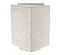 Azar 701414-wht Panneau perforé 4 faces affichage comptoir tournant, Couleur Blanc