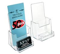 Azar Displays 252922-50PK Lot de 50 porte-brochures à trois volets avec poche pour cartes de visite
