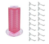 Azar Displays 700220-PNK-2C16 Kit présentoir à quatre côtés avec 16 crochets de verrouillage de 5,1 cm (l x L) x 30,5 cm, rose