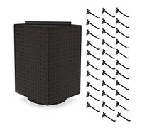 Azar Displays 701414-BLK-4B32 Kit de présentation rotatif pour comptoir avec crochets inclus, organiseur de bijoux, support de colliers, loisirs créatifs, noir, 35,6 x 35,6 x 50,8 cm