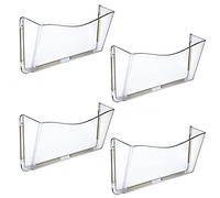 Azar écrans 250035 clair seule Poche murale fichier avec adhésif double face, Lot de 4