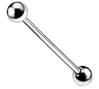 AZARIO LONDON Piercing industriel en titane G23 calibre 14 avec boule, 42mm Length - 5mm Ball, Titane de qualité G23, Pas de gemme