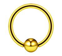 AZARIO LONDON Piercing septum en acier chirurgical anodisé 316L avec perle captive calibre 14 (1,6 mm), 8mm Diameter - 4mm Ball, Anodisé, Pas de gemme