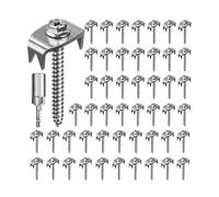 Azarton agrafes de clôture galvanisées avec fixateur, lot de 50, clous de clôture et crampons pour grillage, tissée et fil barbelé sur poteaux en bois tendre
