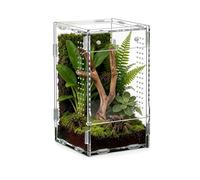 Azarton Terrarium en Acrylique pour araignée sauteuse avec Porte magnétique, Habitat Transparent Anti-évasion avec Ventilation latérale pour araignées sauteuses, Scorpions et Petits Amphibiens