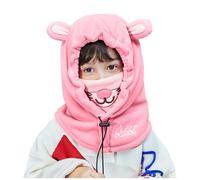 Azarxis Cagoule Polaire Enfants Balaclava Ski Cache Nez Protège Cou Cagoule d'hiver Chapeau Écharpe pour Garçon Fille (03 Rose - Lapin)