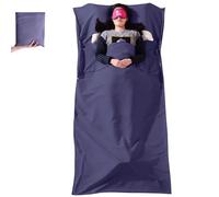 Azarxis Drap de Sac de Couchage 1 2 Personnes Doublure de Sac de Couchage Draps de Voyage Léger Portable pour Hôtel Auberge Camping (Violet foncé, 180 x 210 cm)