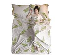 Azarxis Sac de Couchage en Coton 1 2 Personnes Drap de Sac de Couchage Compact Léger Confortable pour Hôtel Auberge Voyage Camping (Blanc, S - 80 x 210 cm)