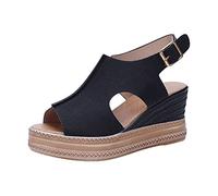 azaz 2024 Sandale Femme Confortable Sandale Femme Compensées Été Sandale Orthopedique Chaussures pour Femmes À Semelle Souple en Maille Chaussures Mules Talon Haut Sandales Lavables D'été