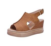 azaz 2024 Sandale Femme Confortable Sandale Femme Compensées Été Sandale Orthopedique Chaussures pour Femmes À Semelle Souple en Maille Chaussures Mules Talon Haut Sandales Lavables D'été