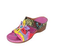 azaz Sandales Compensées Femme Sandales Orthopédique Femme Sabot Orthopédique Femme D'Été Sandales D'Été Anatomiques Femme Confortables Été Sandales Chaussures De Plage Anti-Dérapant Respirant