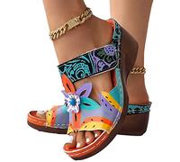 azaz Sandales Compensées Femme Sandales Orthopédique Femme Sabot Orthopédique Femme D'Été Sandales D'Été Anatomiques Femme Confortables Été Sandales Chaussures De Plage Anti-Dérapant Respirant