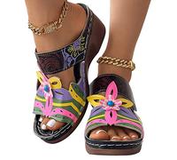 azaz Sandales Compensées Femme Sandales Orthopédique Femme Sabot Orthopédique Femme D'Été Sandales D'Été Anatomiques Femme Confortables Été Sandales Chaussures De Plage Anti-Dérapant Respirant