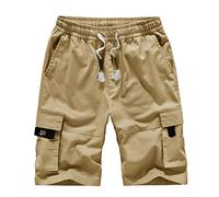 azaz Short Cargo Homme Short Homme Multipoches Shorts Et Bermudas Homme Pochettes Homme Short De Travail Homme Jogging Homme Respirant Bermuda Homme Ceinture Elastique Cargo 1/2 Été Pantalon Été