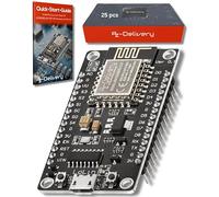 AZDelivery 25 x NodeMCU Lolin V3 Module ESP8266 (ESP-12F), Carte de Développement Wi-FI avec CH340, NodeMCU V3 Wireless Compatible avec Arduino incluant Un Ebook!