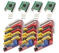 AZDelivery 3 x CNC Shield V3 Lot de 4 Pièces A4988 Moteur Pas Pilote Stepper avec dissipateur de Chaleur pour imprimante 3D Compatible avec Arduino et Raspberry Pi y Compris Un eBook