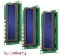 AZDelivery 3 x HD44780 1602 Module LCD HD44780 1602 Afficheur bleu 2x16 caractères pour Arduino y compris un eBook G
