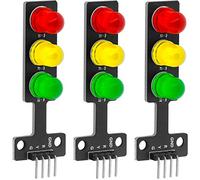 AZDelivery 3 x Module de Feux de Signalisation LED Mini-Feu de Bricolage Créatif 3.3-5V 8mm Compatible avec Arduino incluant Un E-Book!