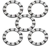 AZDelivery 5 x LED Ring 5V RGB compatible avec WS2812B 12-Bit 38mm compatible avec Arduino incluant un E-Book!