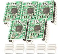 AZDelivery 5x A4988 Module de Pilotage de Moteur Pas à Pas avec Dissipateur Thermique Compatible avec Arduino et Raspberry Pi incluant Un E-Book!