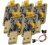 AZDelivery 5X Adaptateur USB UART-TTL 3.3V 5V CH340G Module de Conversion d'interface et 20cm Jumper Cable, Compatible avec Arduino incluant Un E-Book!