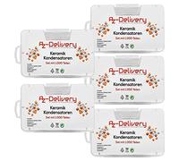 AZDelivery 5X Condensateurs Céramiques - 1000 Morceaux, 50 Types - 20 Morceaux de chacun Compatible avec Arduino incluant Un E-Book!