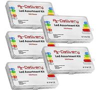 AZDelivery 5X LEDs Assorties Colorées 3 mm 5 mm Kit de Diodes Électroluminescentes Claires, UV RGB CC/CA, (Paquet de 350) Compatible avec Arduino incluant Un E-Book!