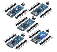 AZDelivery Lot de 5 cartes AZ-Nano V3 avec connecteur USB-C | Atmega CH340 Chip Atmega328 CH340 | Compatible avec Arduino, Arduino Pro Micro et Arduino Nano V3 | E-book inclus