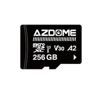 AZDOME Carte mémoire microSDXC 256 Go pour caméra embarquée AZDOME M550 GS63H Pro M63 M300 M300S M27 M17 M01 Pro PG19X Full HD & 4K UHD, U3, A2, V30