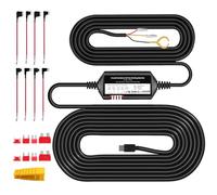 Azdome Kit de Câblage pour GS63Pro Hardwire Kit avec Type-C Câble de 12 Pieds 4 Types de Fusibles LP Mini/Mini/ATO/Micro2, 12-24V vers 5V/2.5A pour Mode Parking 24h Protection contre Décharge(JYX05)