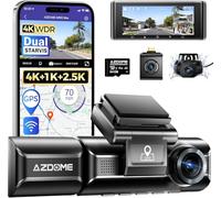 AZDOME M550 MAX Dash Cam 4K à 3 Canaux, Caméra auto avec GPS WiFi, Avant 4K + Intérieur 1080P + Arrière 2.5K, Écran IPS 3,19", Vision Nocturne, SD 64 Go