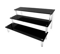 AZEAM Acrylique Noir Riser Présentoir Figurines, Tables Organisateurs Acryliques Vernis à Ongles épices Cosmétiques Artisanat Porte-Bijoux Cupcakes Buffets Desserts Modèles 1 Pack