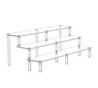 AZEAM Étagère d’Affichage En Acrylique Riser 3 Niveaux d’Affichage élévation Pop Figures Présentoir Grand élévations Pour Cupcake Organizer Collection Comptoir Dessus De Bureau 1 Pack