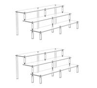 AZEAM Étagère d’Affichage En Acrylique Riser 3 Niveaux d’Affichage élévation Pop Figures Présentoir Grand élévations Pour Cupcake Organizer Collection Comptoir Dessus De Bureau 2 Packs